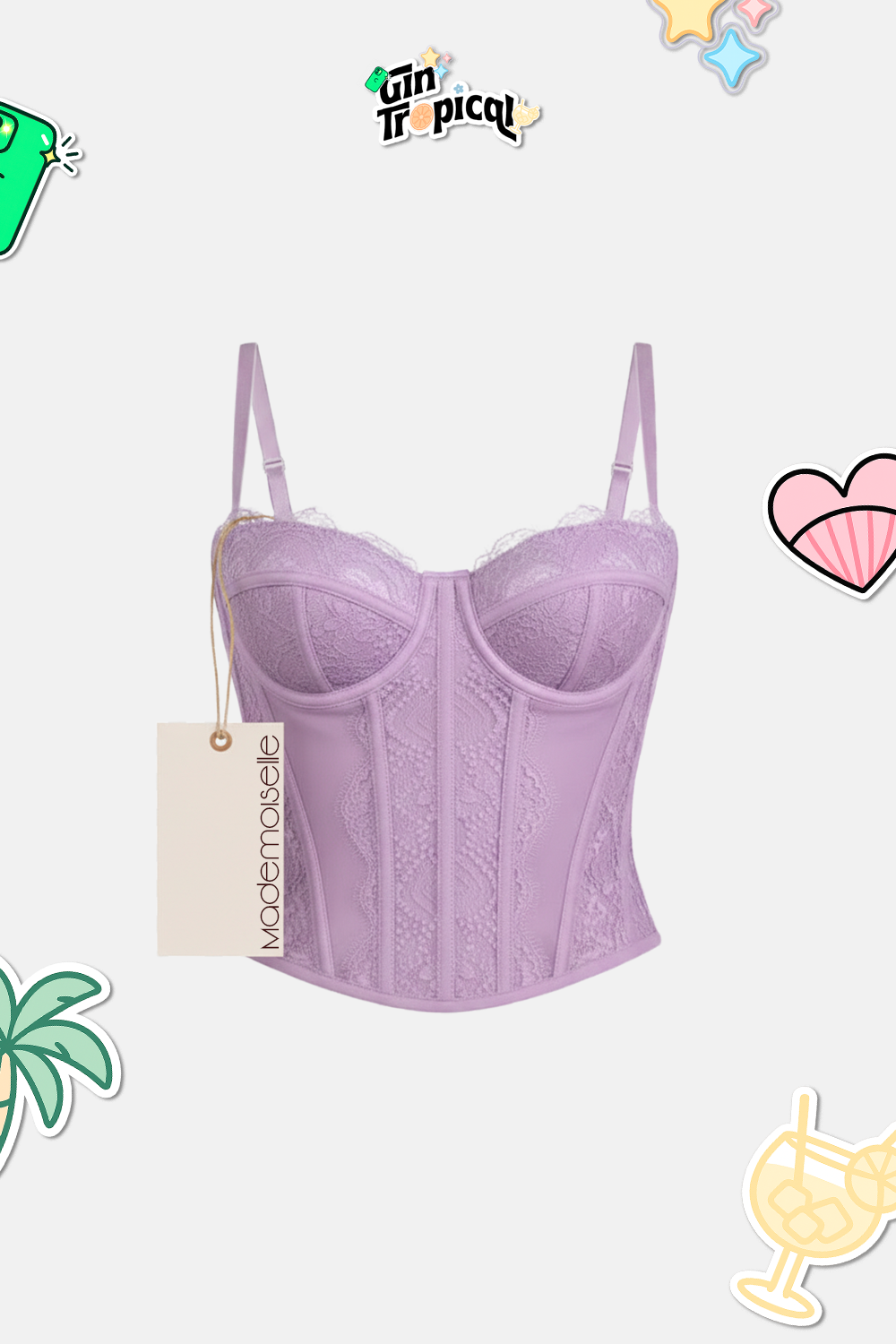 Corset Martini Lilás Suave