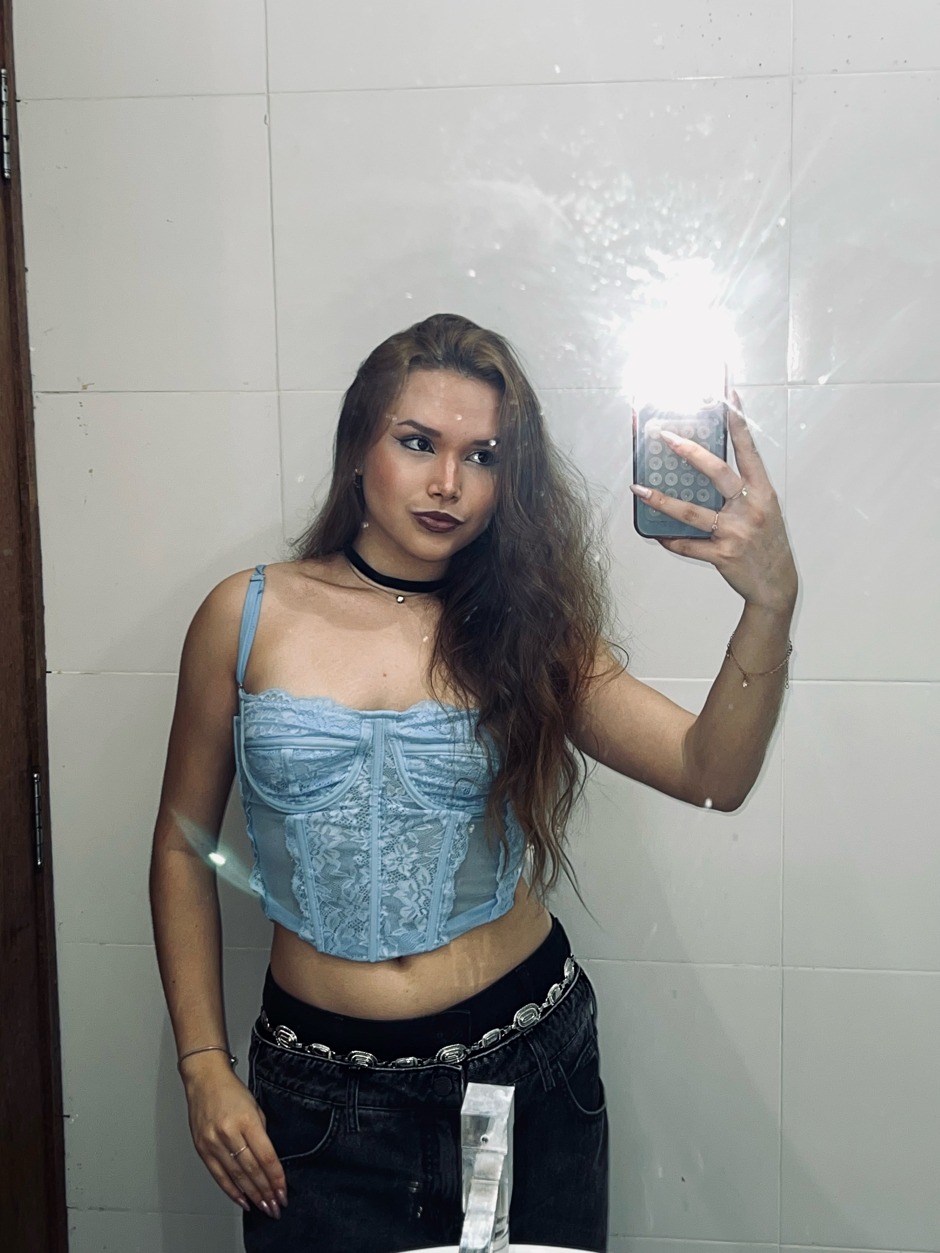 Corset Martini Azul Céu