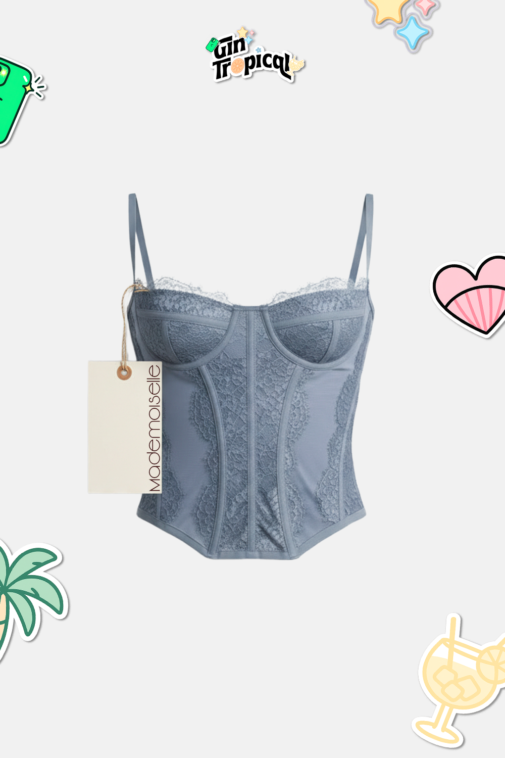 Corset Martini Azul Céu