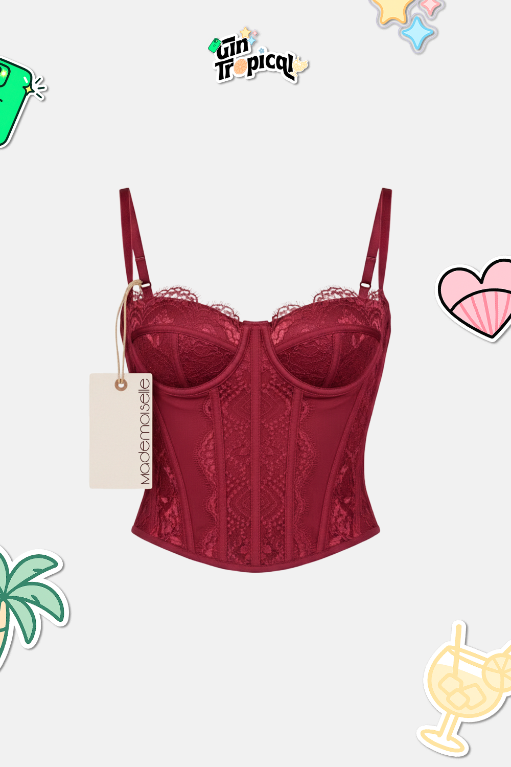 Corset Martini Vinho Tinto